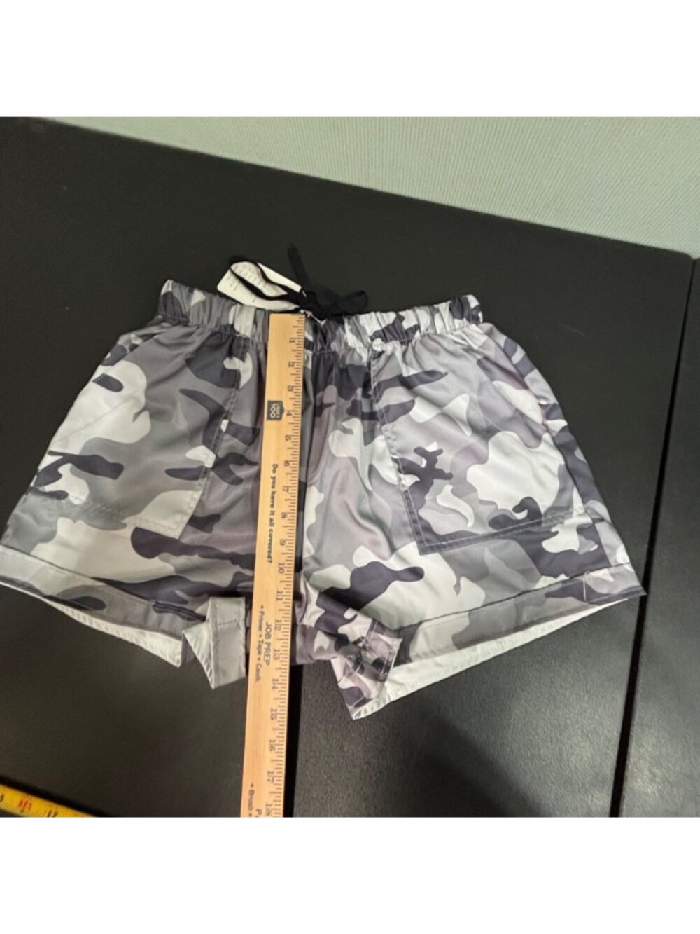 NWT Sucrefas Men’s Gray Camo Drawstring Cotton Blend Shorts Size L - Picture 6 of 10